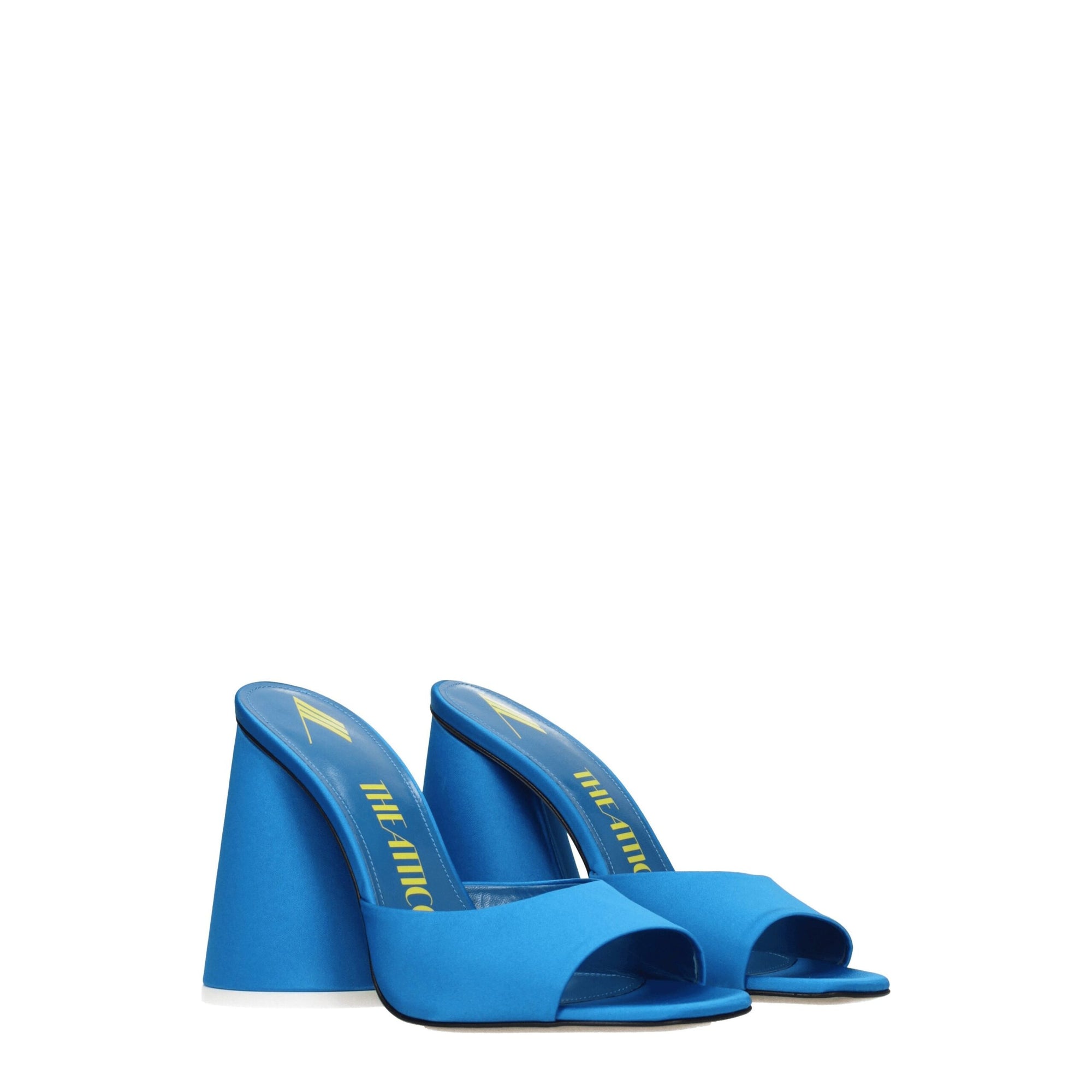 The Attico Luz Satin Mule Sandals - Blue