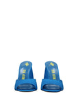 The Attico Luz Satin Mule Sandals - Blue