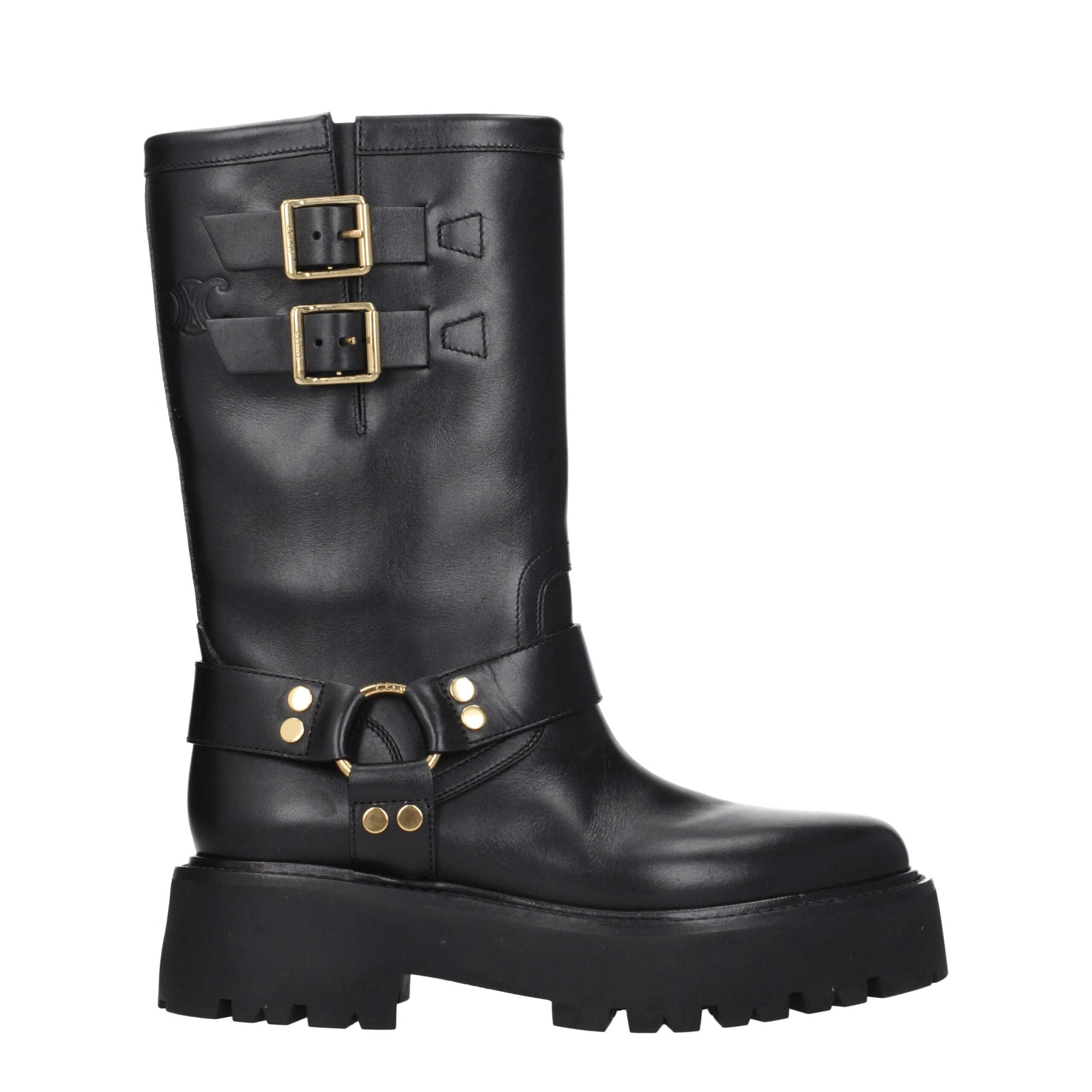Celine Leather Ankle Biker Boots
