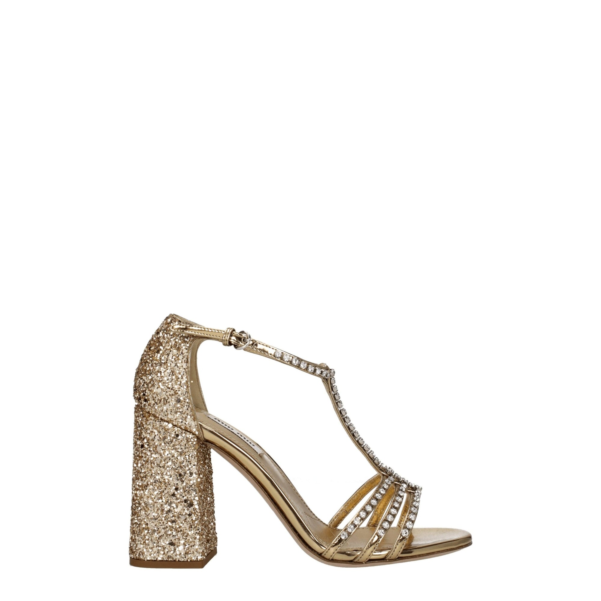Miu Miu Embellished Gold High Heels