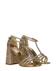Miu Miu Embellished Gold High Heels