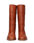 Celine Cognac Brown Leather Knee-High Boots