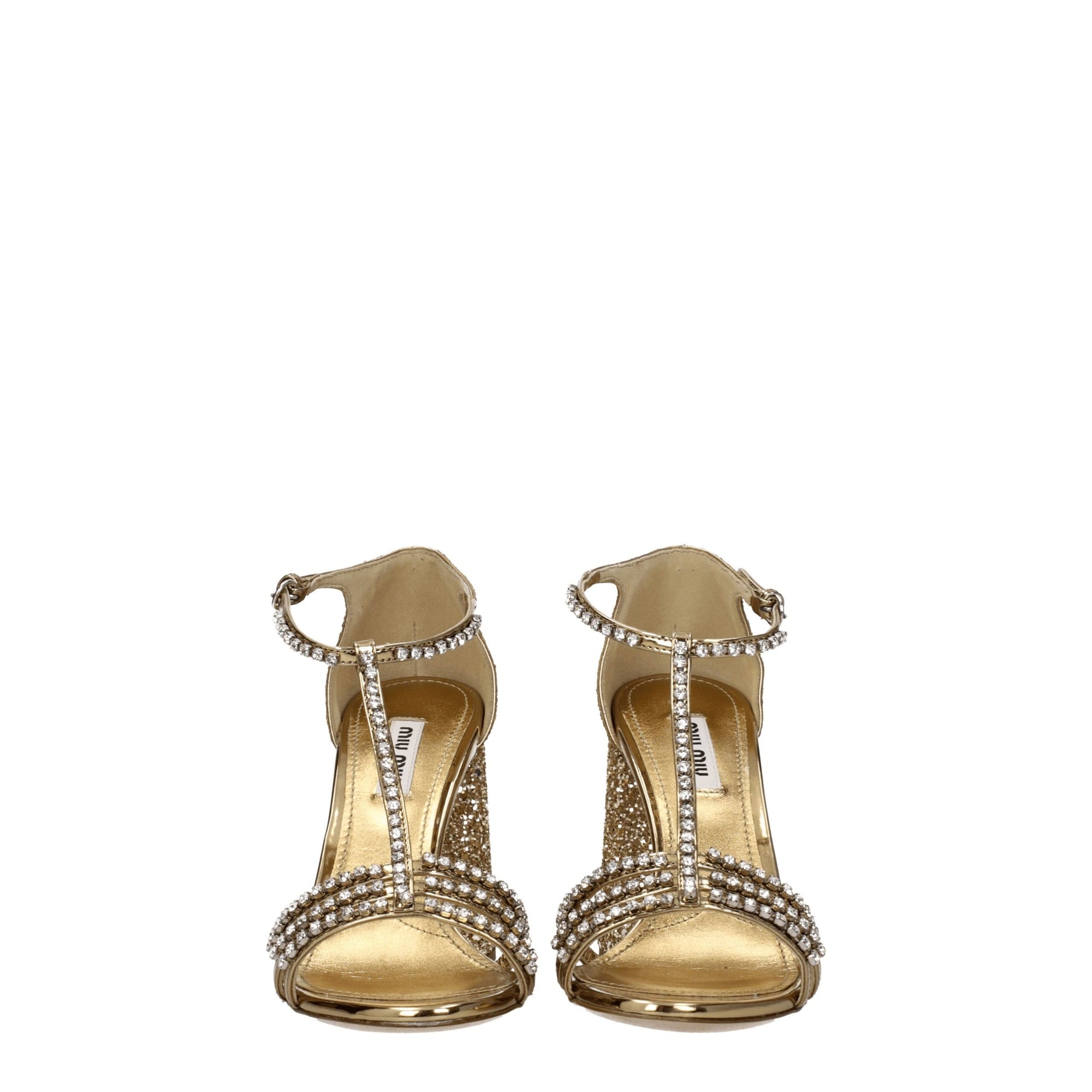 Miu Miu Embellished Gold High Heels