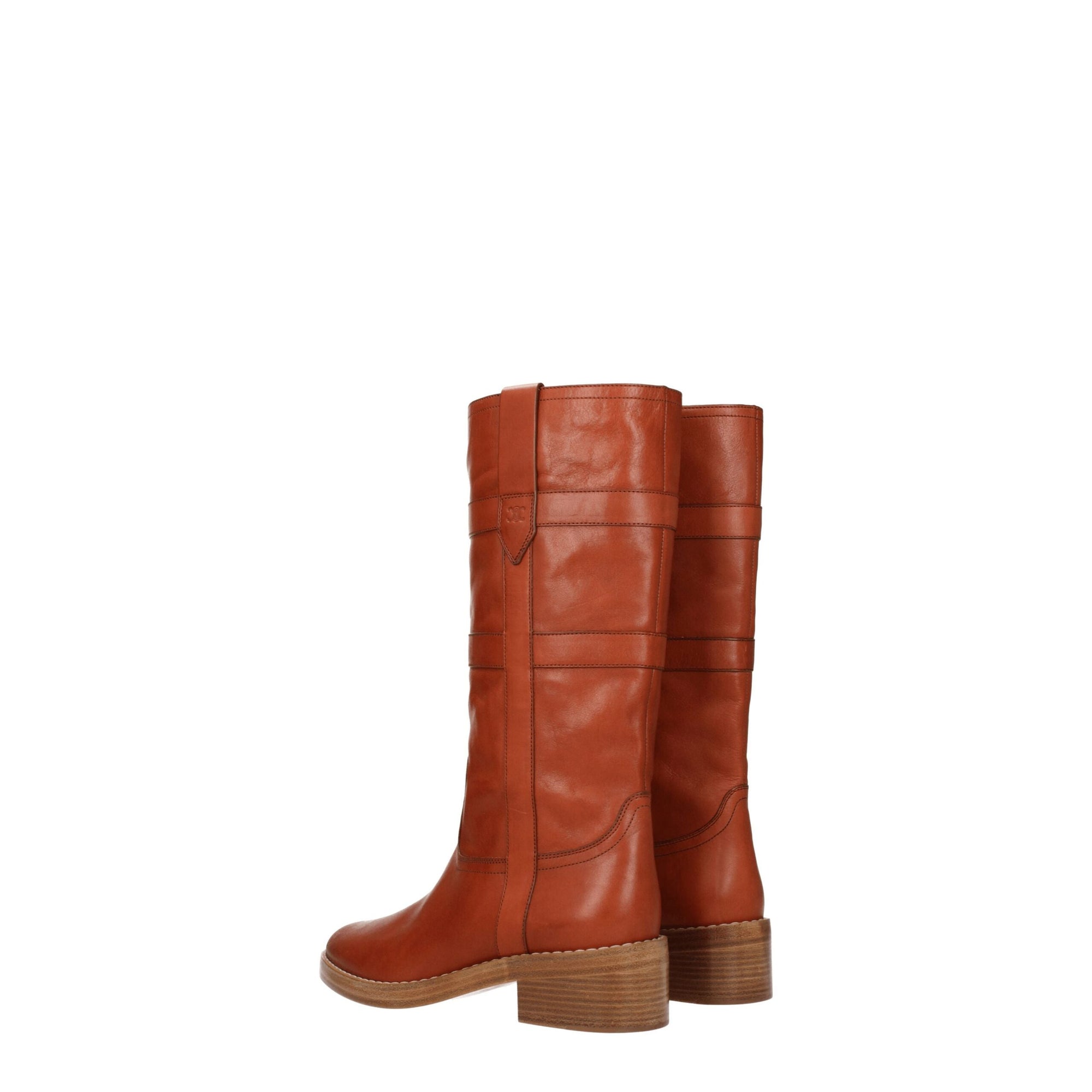 Celine Cognac Brown Leather Knee-High Boots