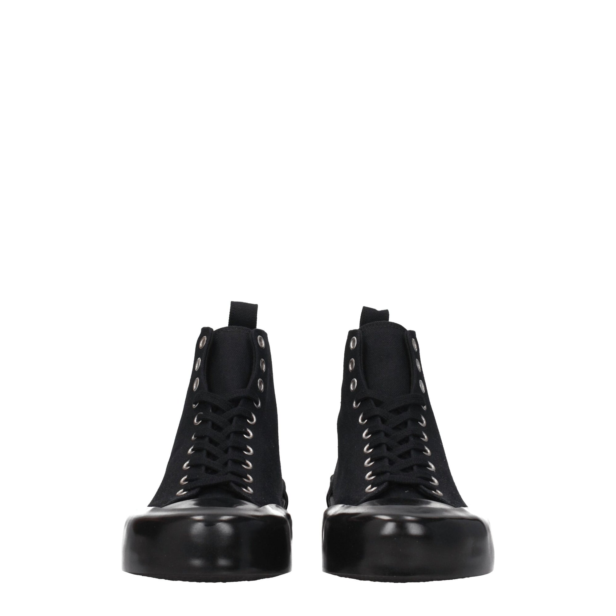 Jil Sander Canvas High Top Sneakers - Black