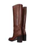 Prada Cognac Brown High Heel Leather Boots