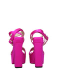Jimmy Choo Pink Satin Platform Heeled Sandals