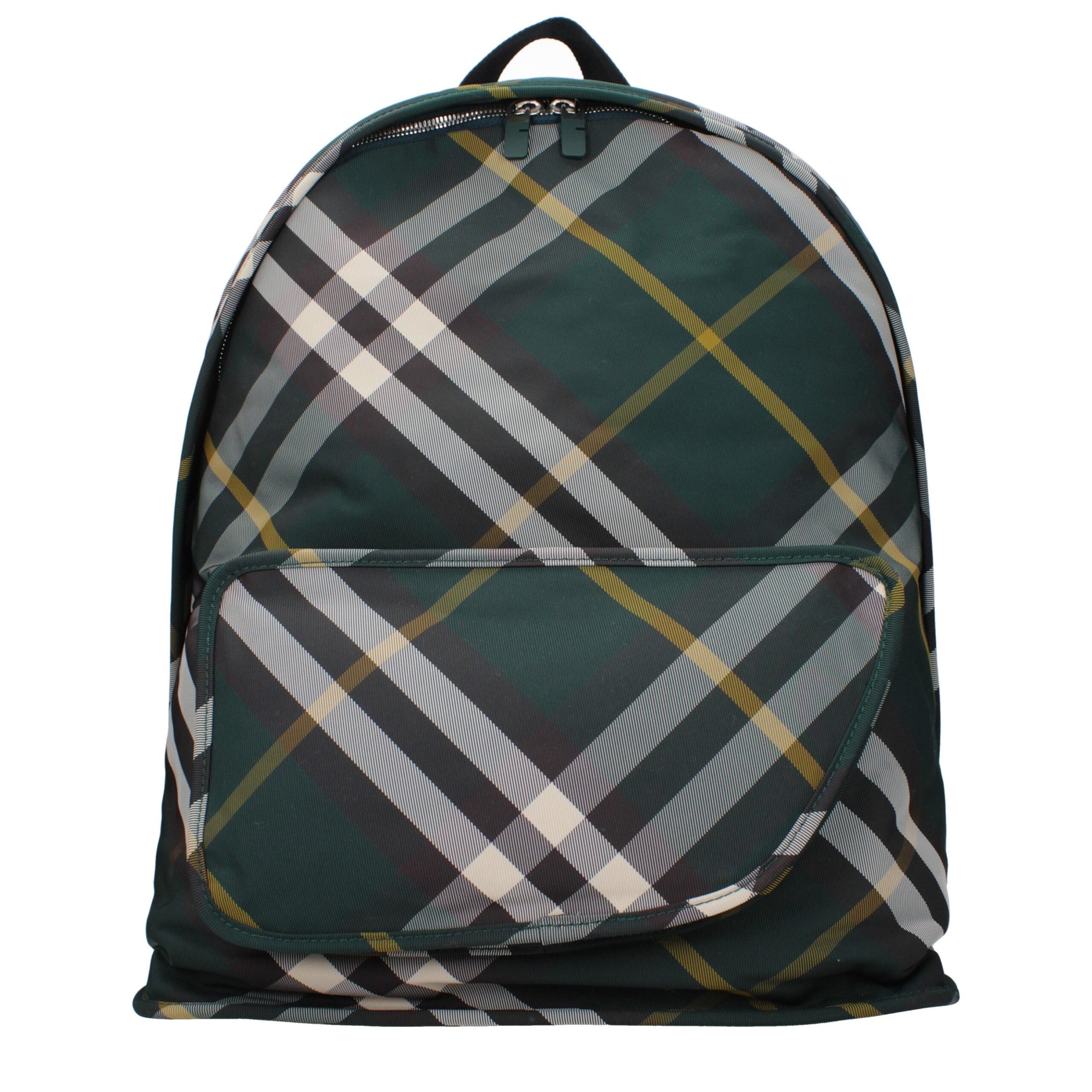 Burberry Green Checkered Fabric Backpack