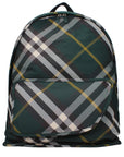 Burberry Green Checkered Fabric Backpack