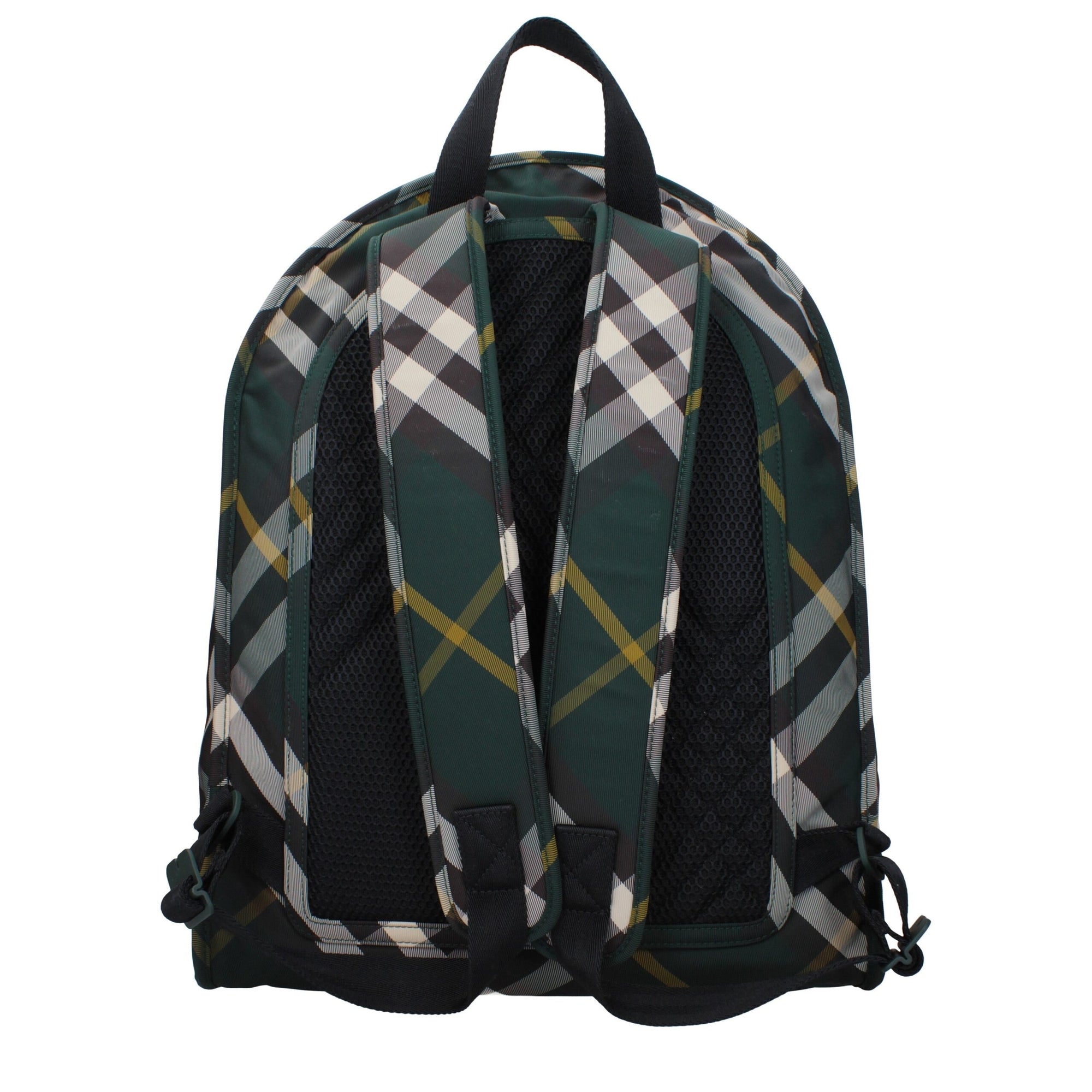 Burberry Green Checkered Fabric Backpack