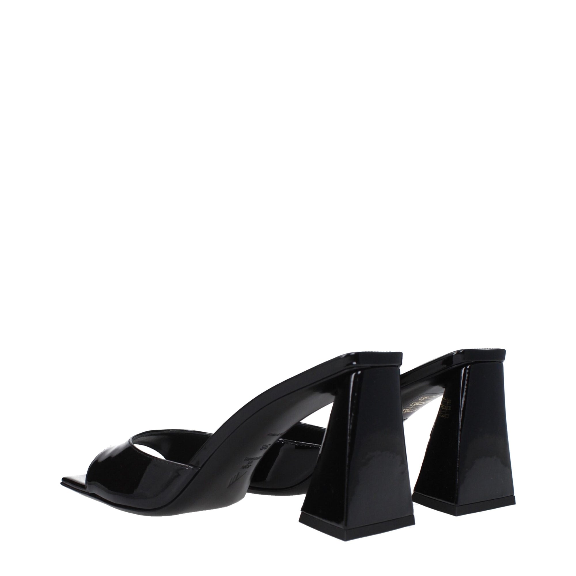 The Attico Devon Patent Leather Heeled Mule Sandals - Black