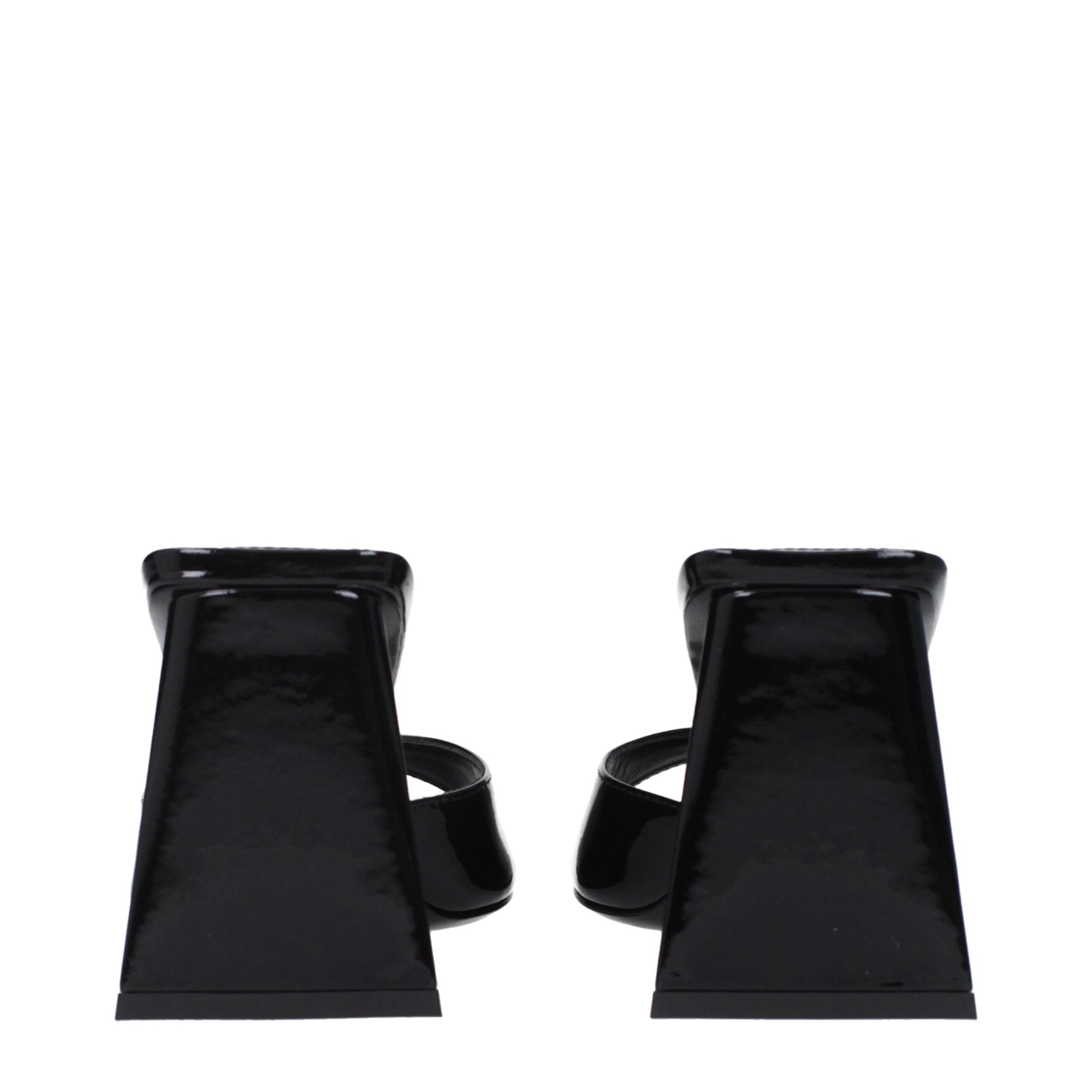 The Attico Devon Patent Leather Heeled Mule Sandals - Black