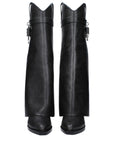 Givenchy Black Vintage Leather Wedge Knee-High Boots