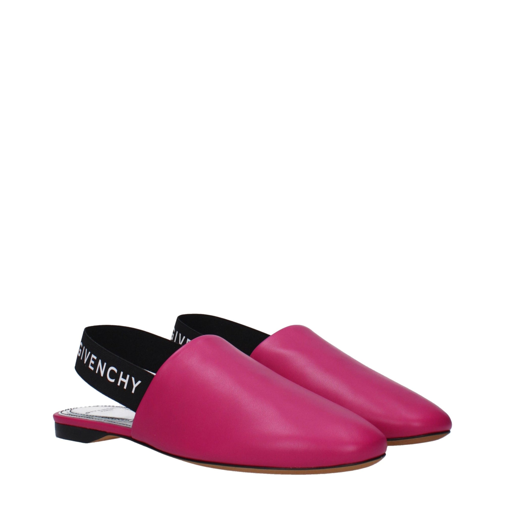 Givenchy Leather Fuchsia Pink Slingback Flat Sandals