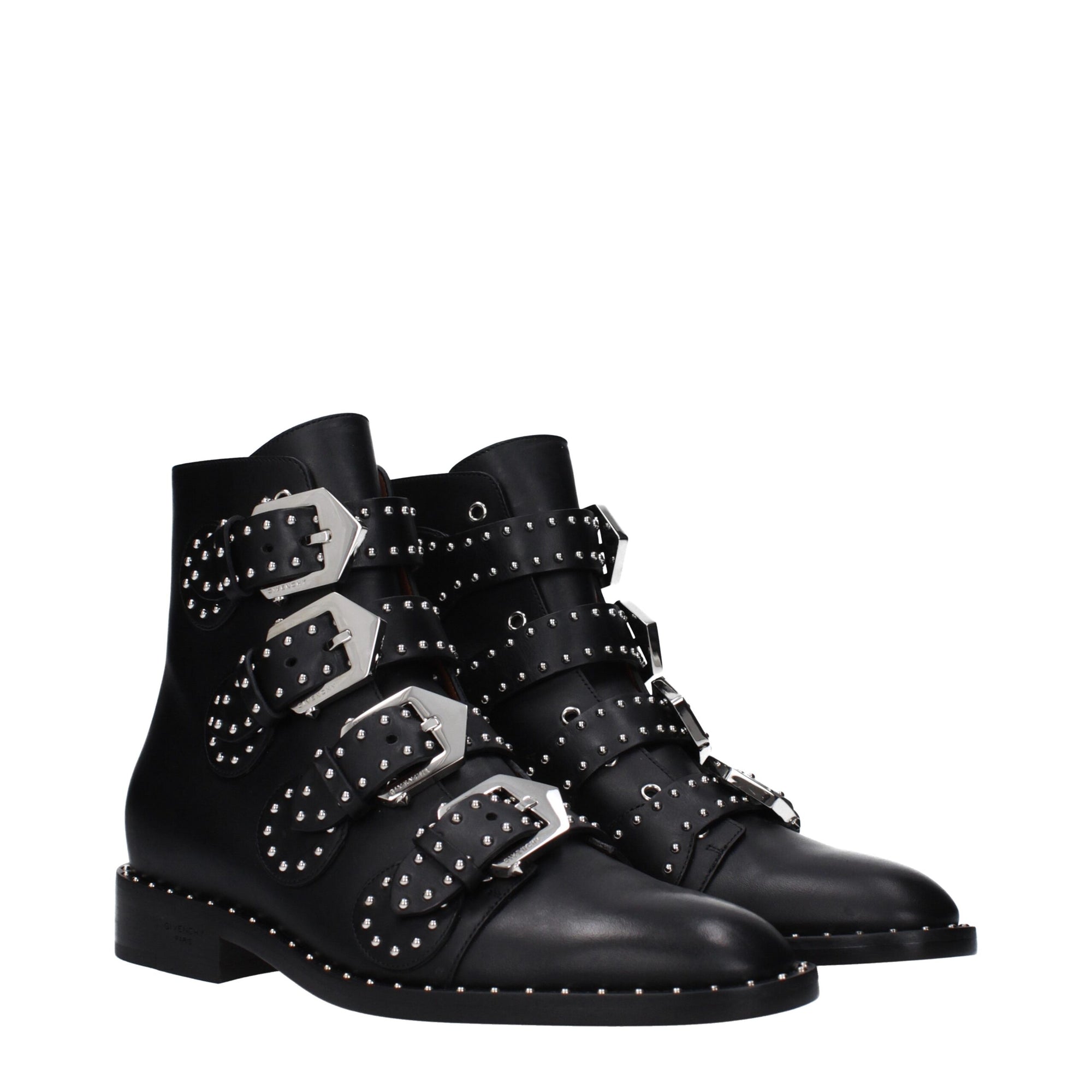 Givenchy Studded Black Leather Ankle Boots