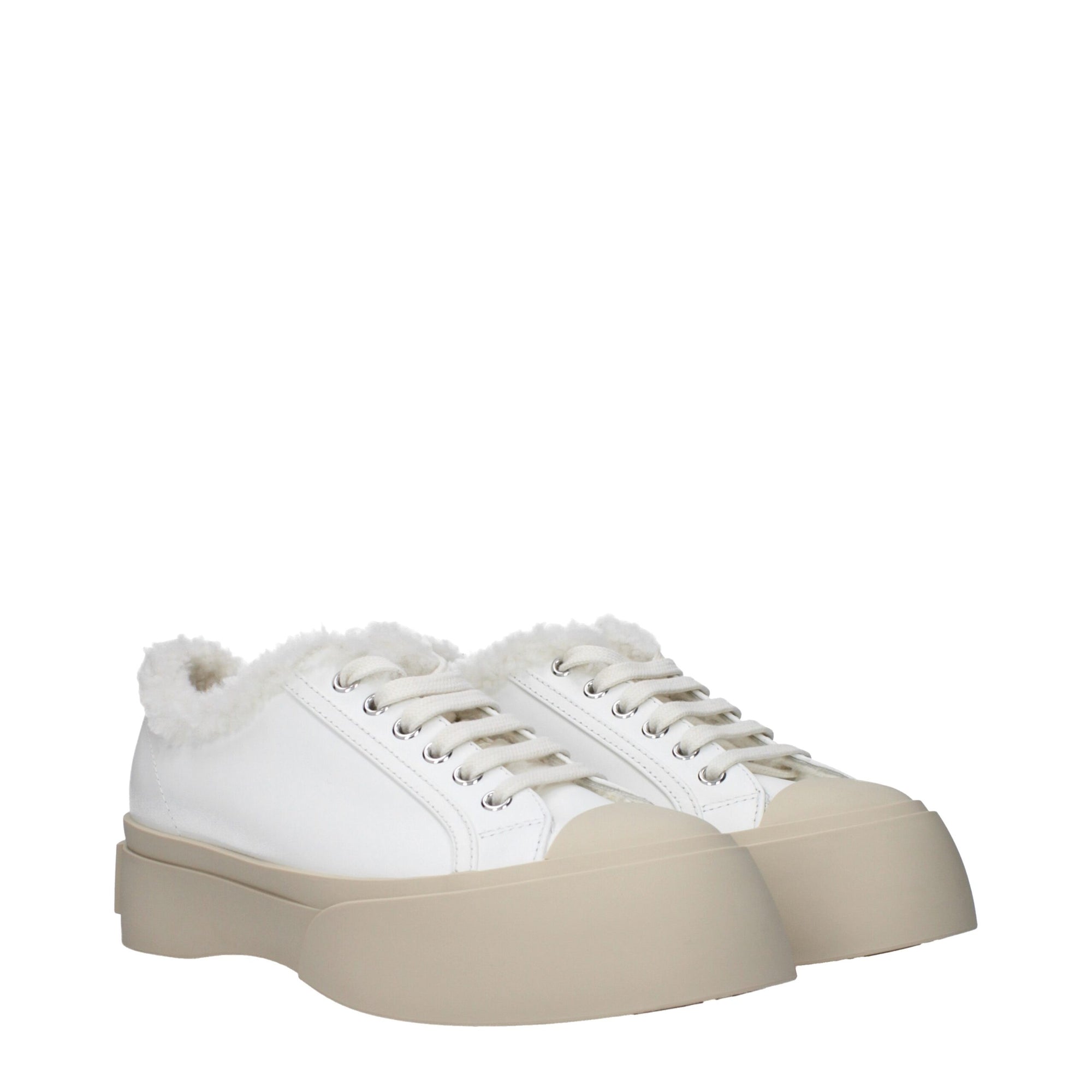 Marni Leather Low Top Sneakers - White