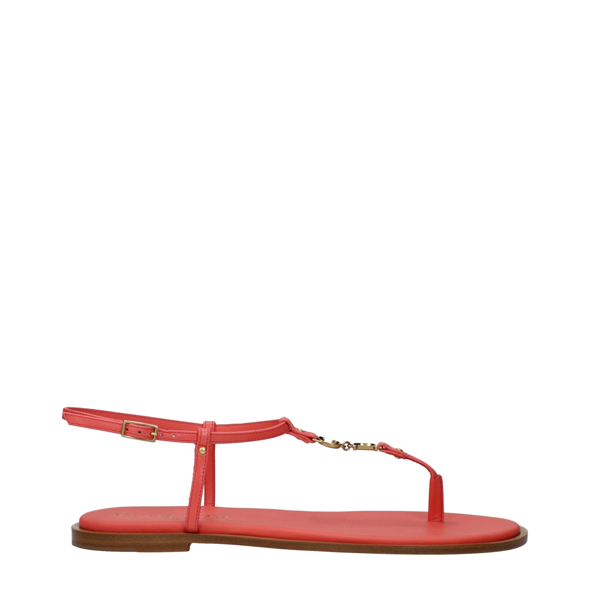 Christian Dior T-Bar Leather Sandals - Pink