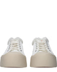 Marni Chunky Sole Leather Low Top Sneakers - White