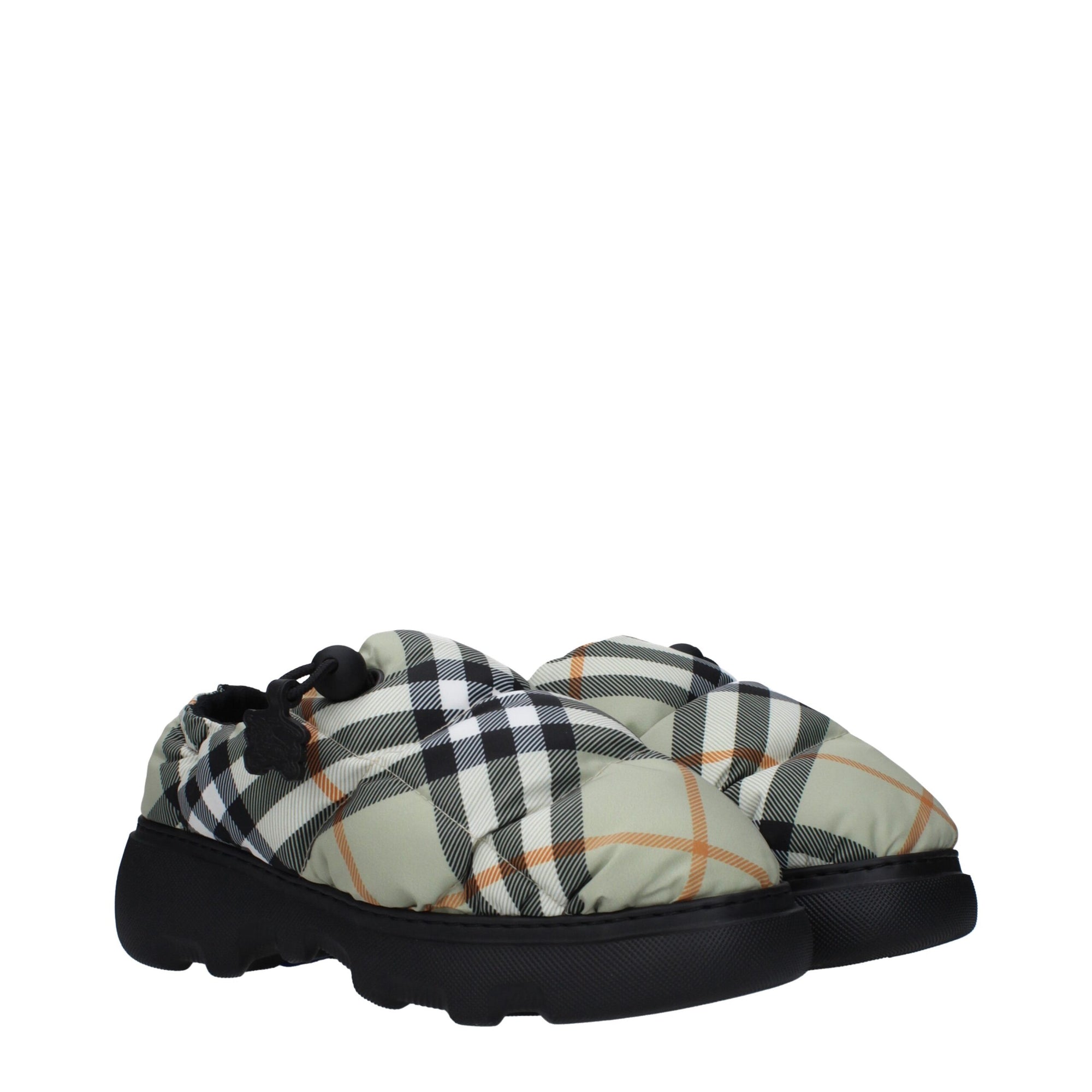 Burberry Checked Fabric Slip-On Shoes