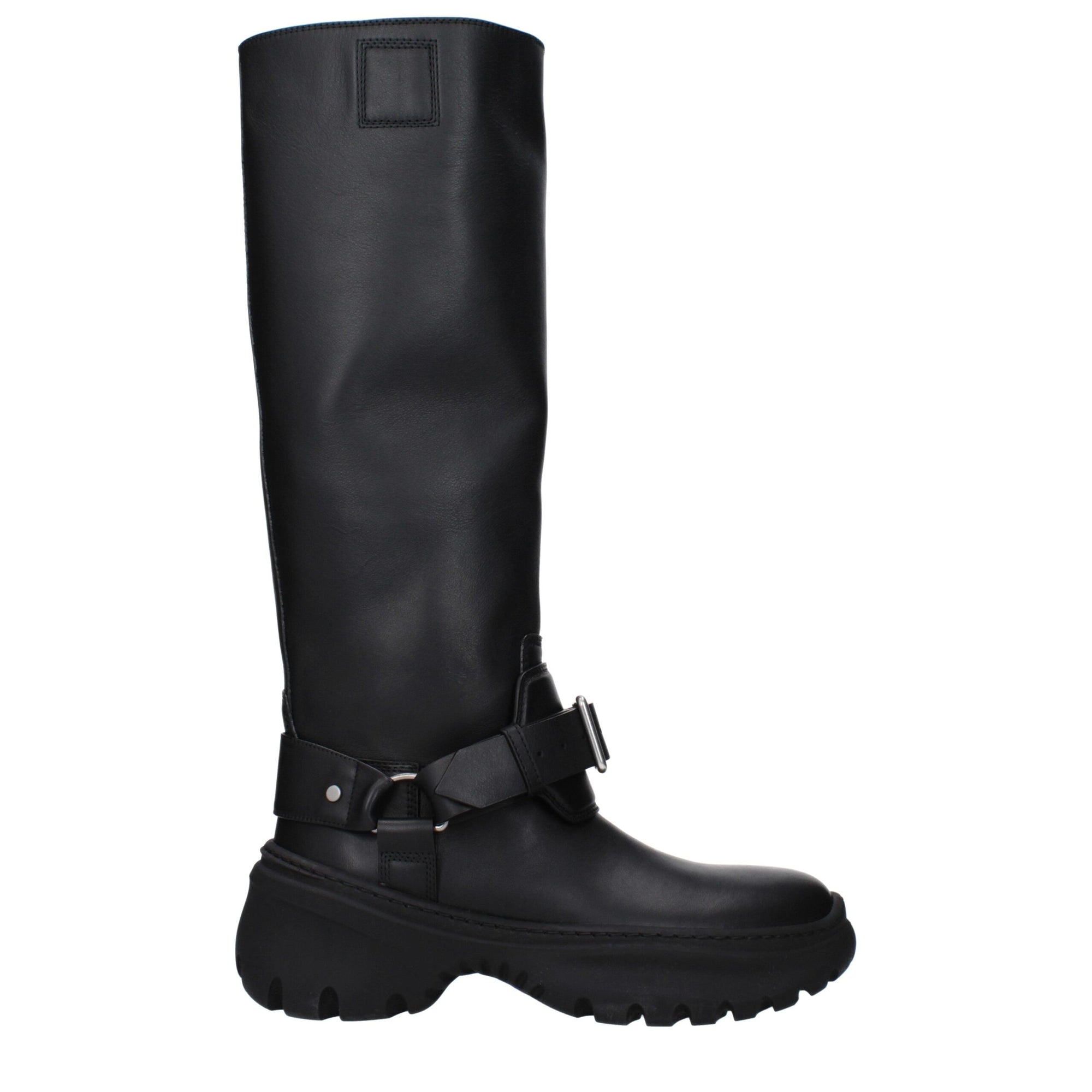 Burberry Black Leather Knee-High Boots