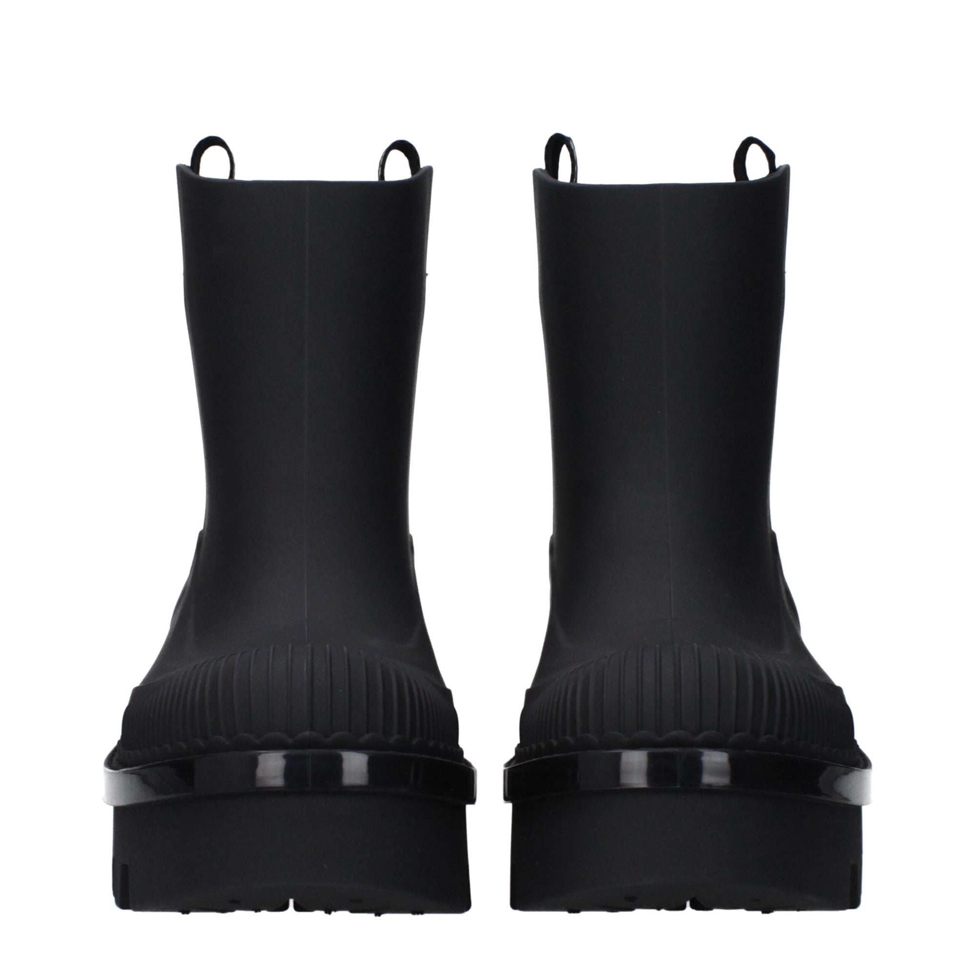 Chloé Midi Ankle Rubber Boots - Black