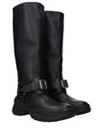 Burberry Black Leather Knee-High Boots