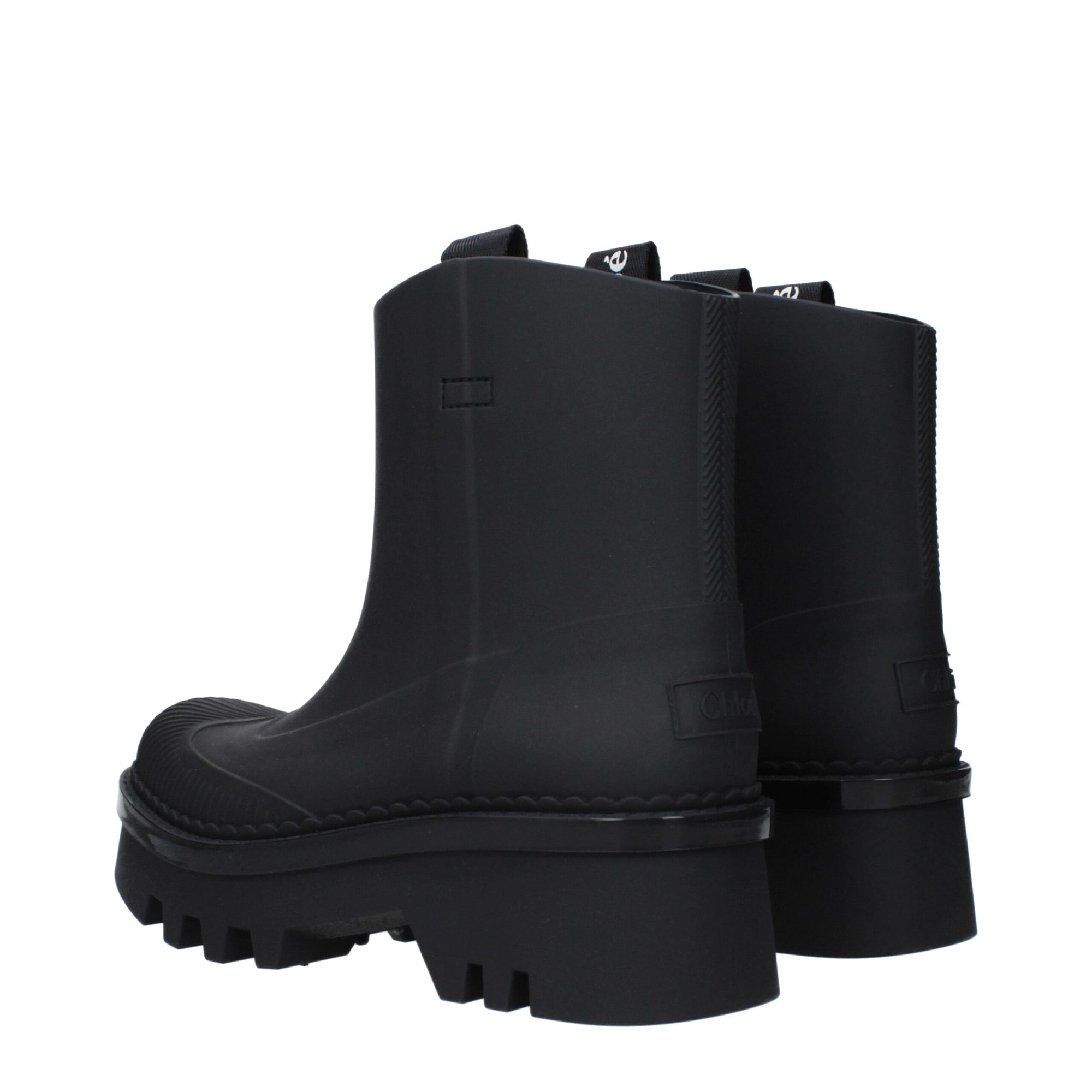 Chloé Midi Ankle Rubber Boots - Black