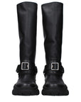 Burberry Black Leather Knee-High Boots