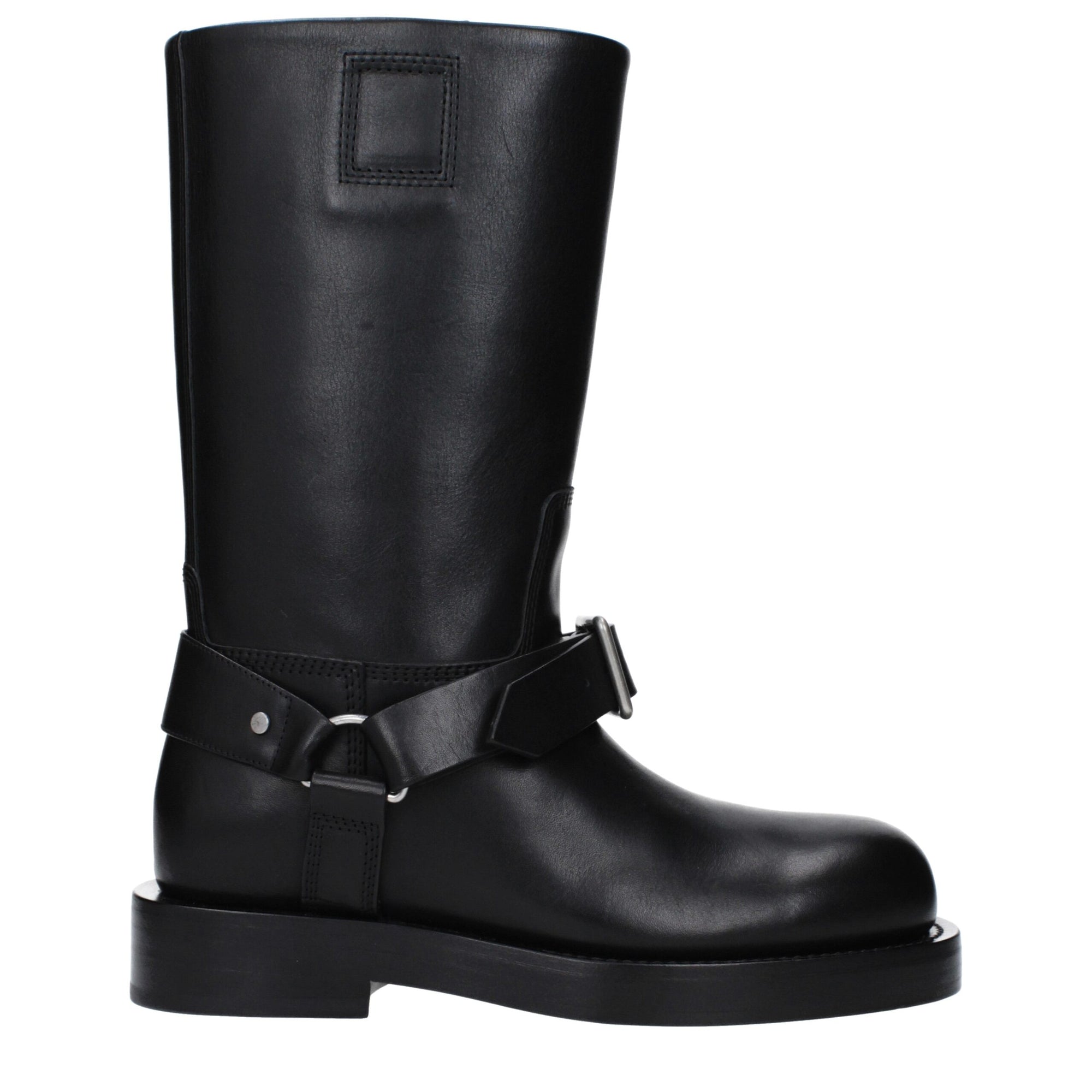 Burberry Black Leather Biker Boots