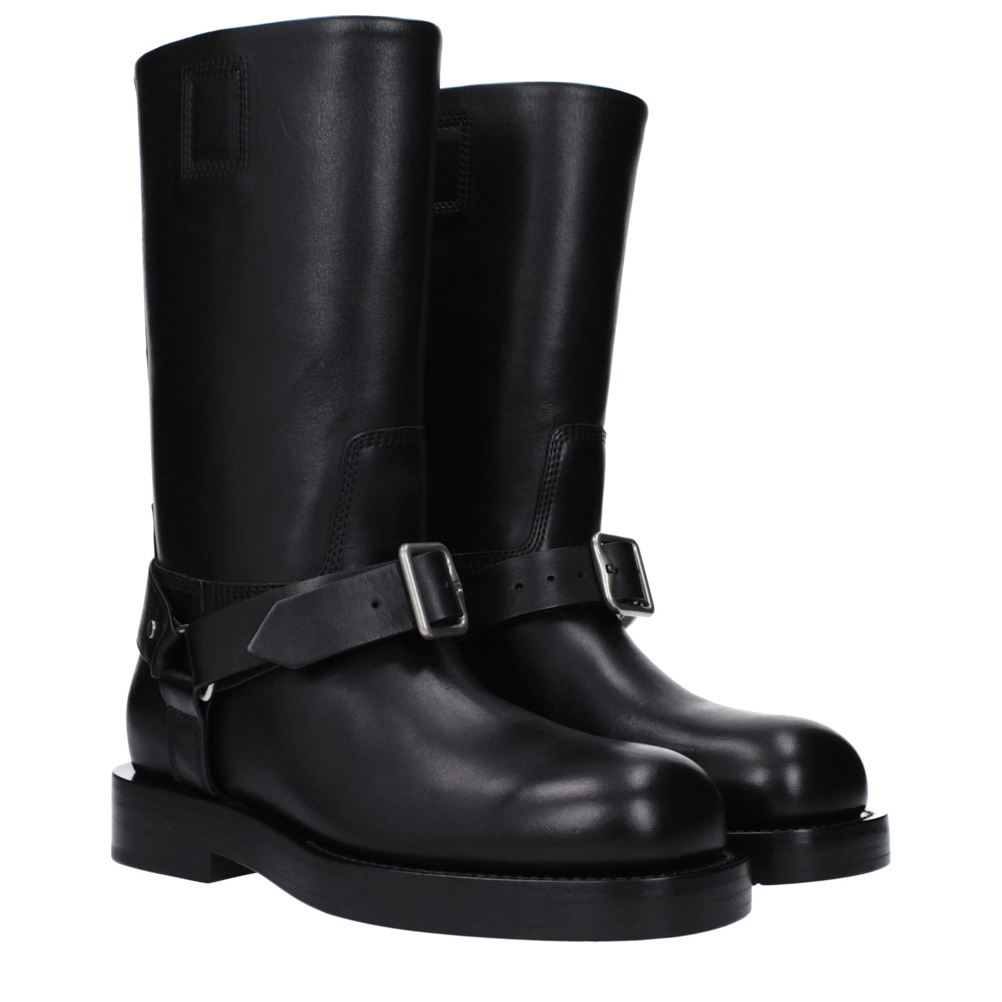 Burberry Black Leather Biker Boots