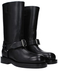 Burberry Black Leather Biker Boots