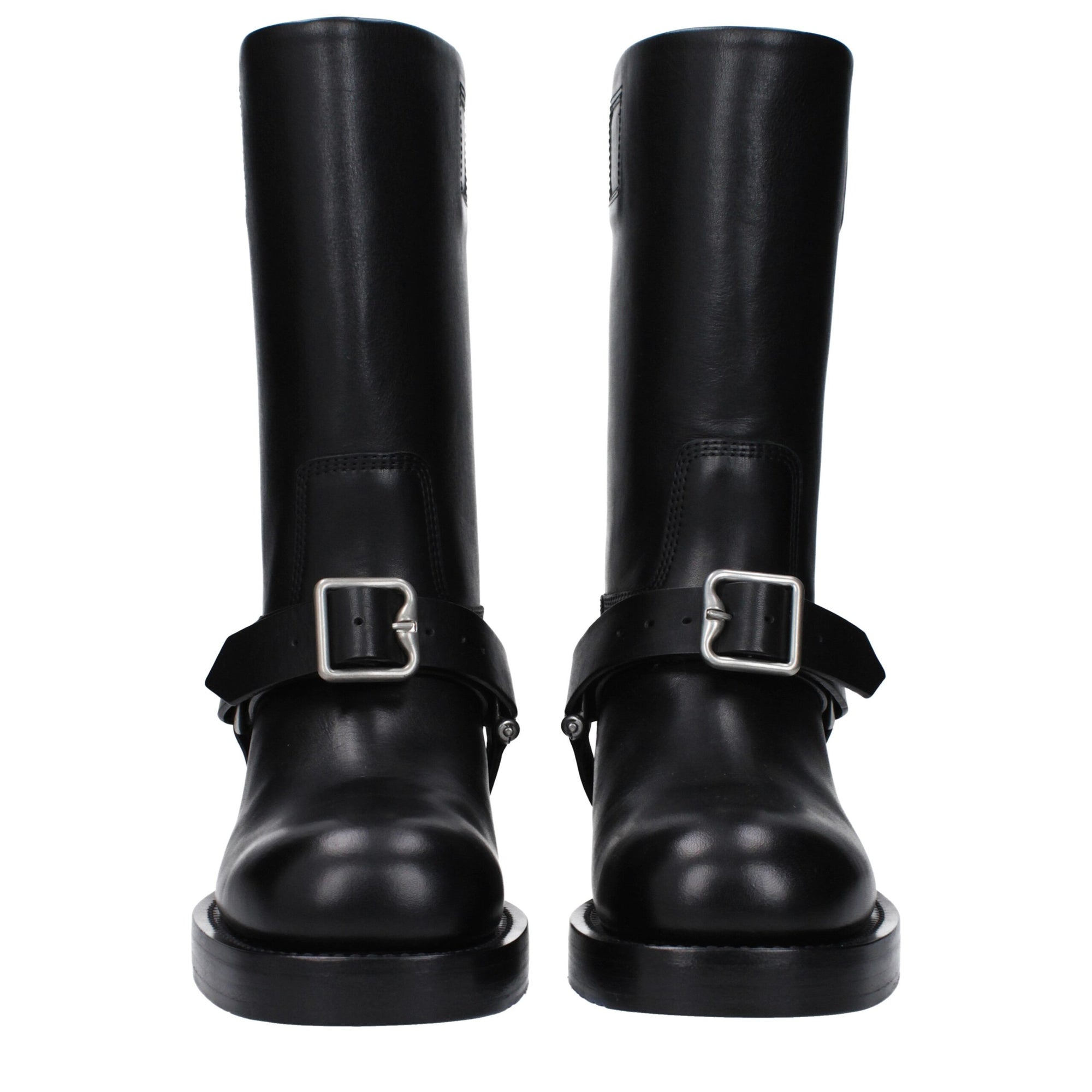 Burberry Black Leather Biker Boots