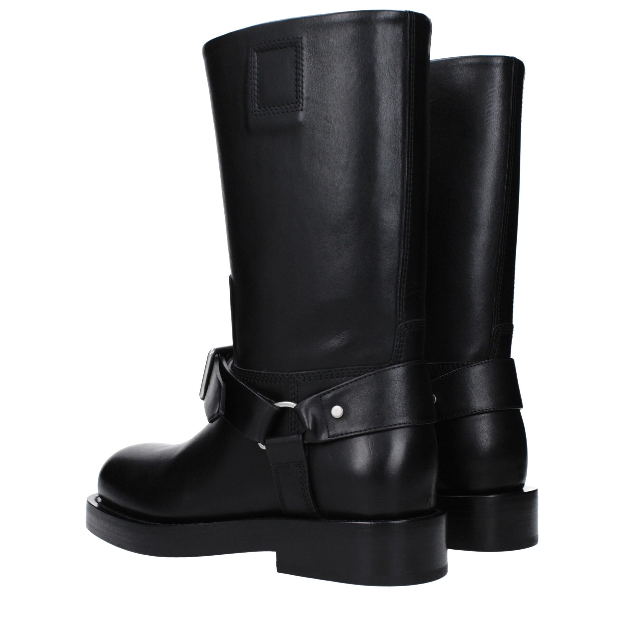 Burberry Black Leather Biker Boots