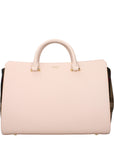 leather weekender top handle shoulder bag - pink 