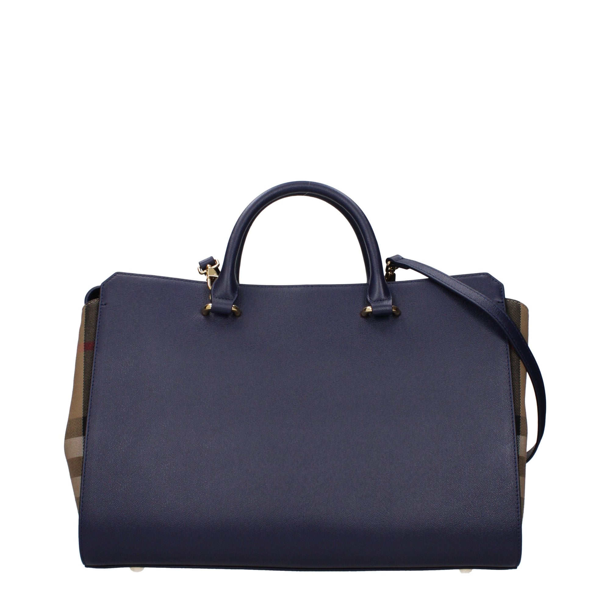 Burberry Navy Blue Top Handle Leather Bag
