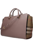 Burberry Leather Weekender Top Handle Shoulder Bag