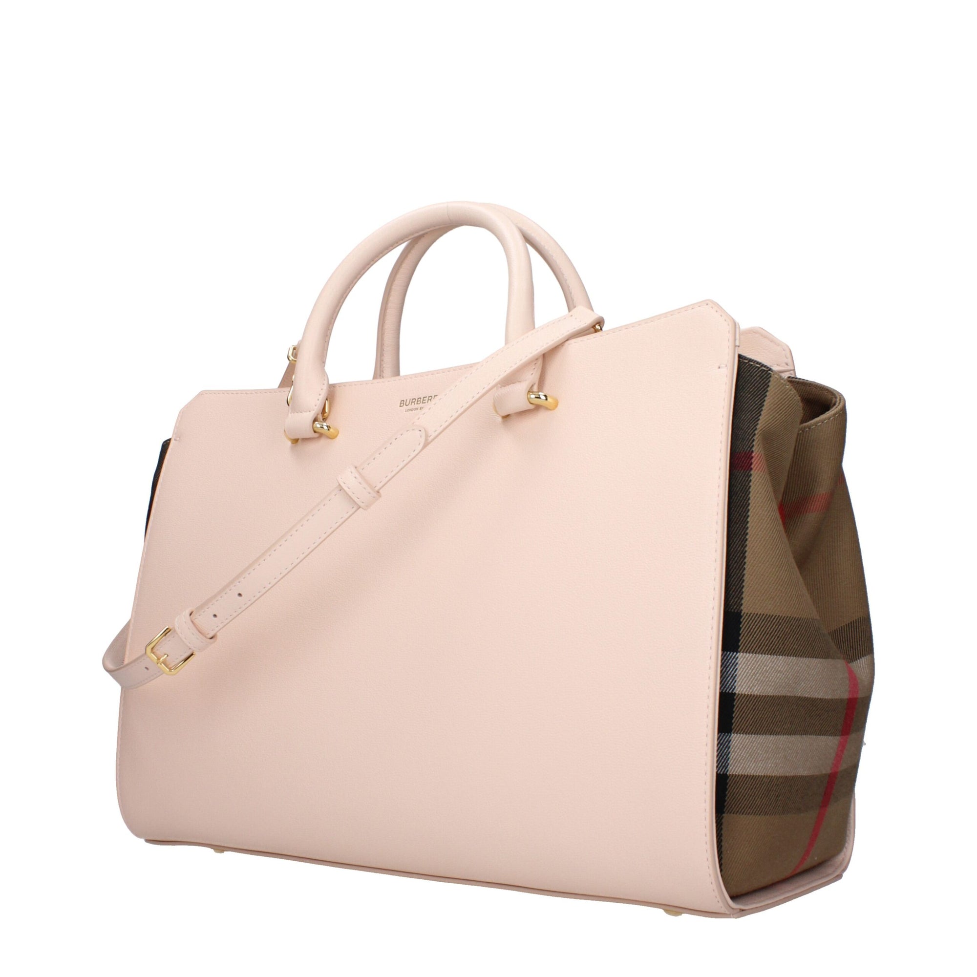 leather weekender top handle shoulder bag - pink 