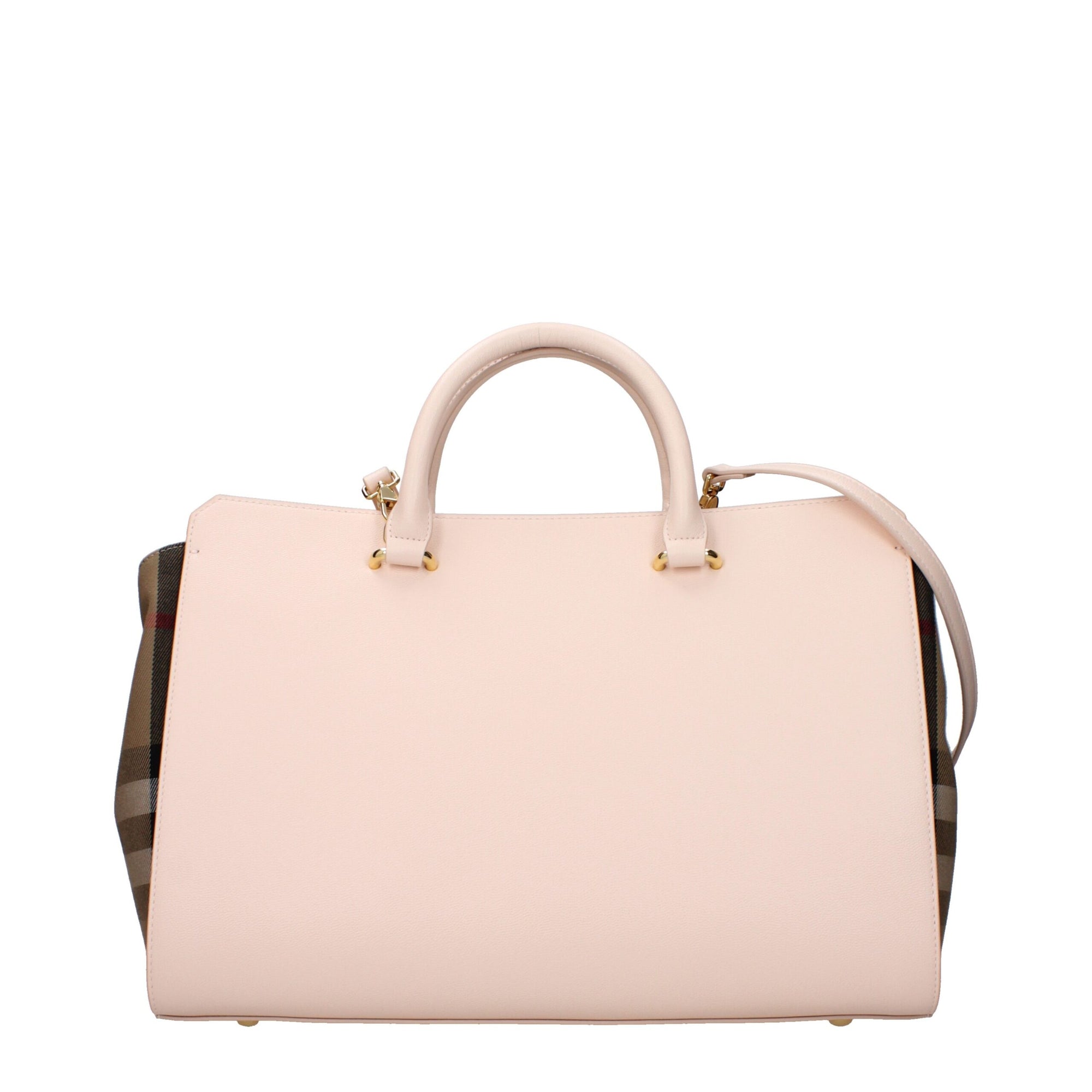 leather weekender top handle shoulder bag - pink 