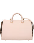 leather weekender top handle shoulder bag - pink 