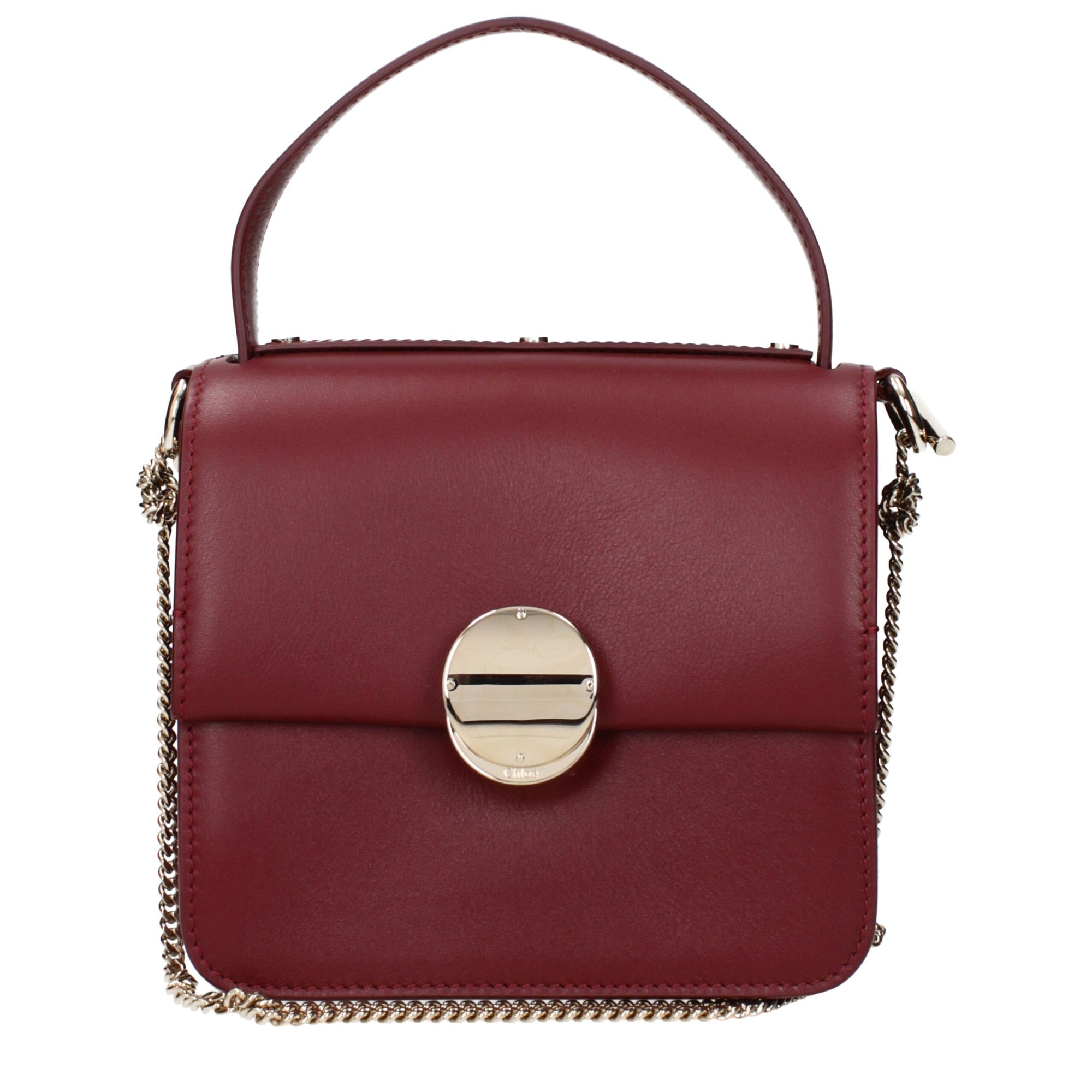 Chloé Burgundy Red Leather Handbag