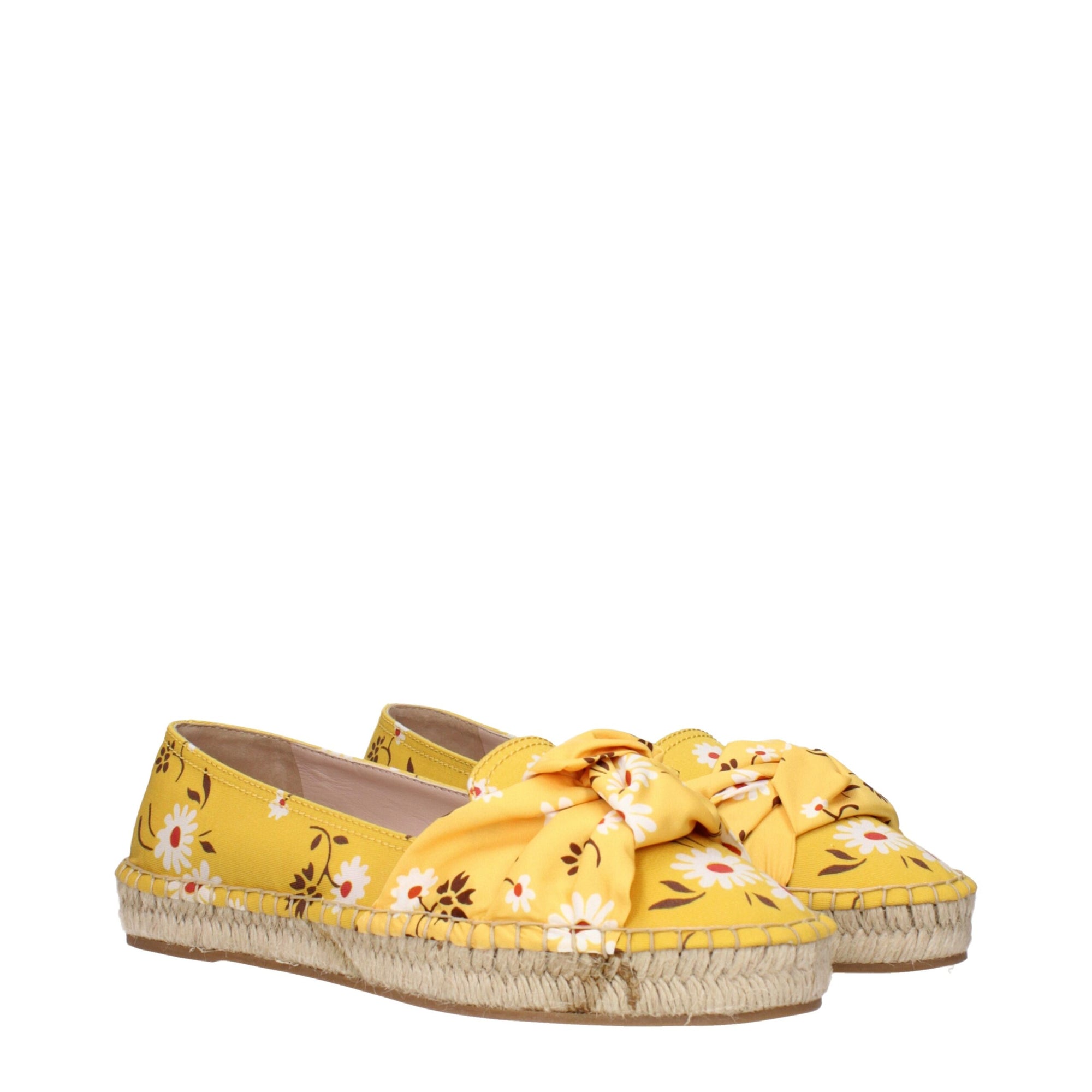 Miu Miu Floral Yellow Espadrilles