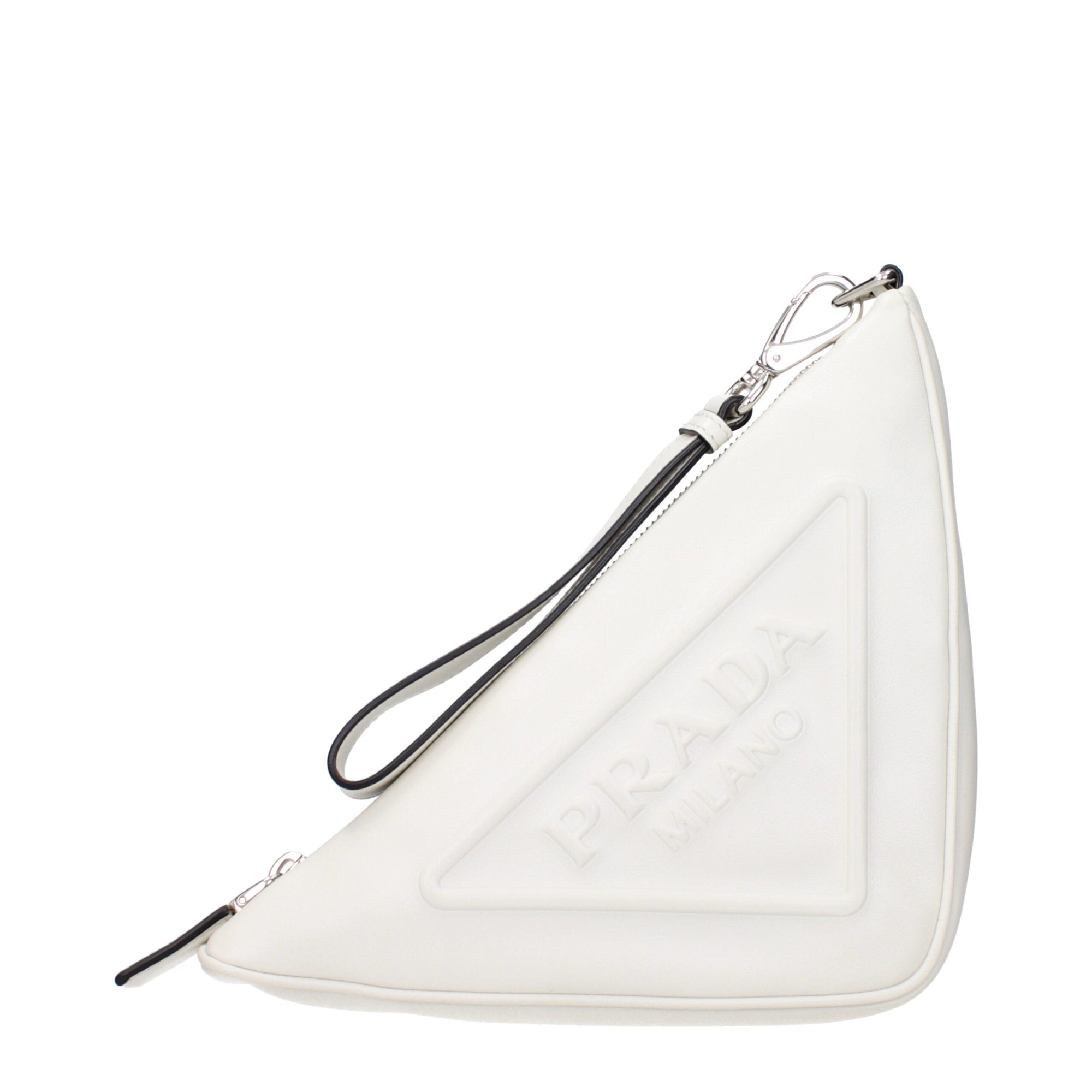 Prada Triangle Clutch Bag - White