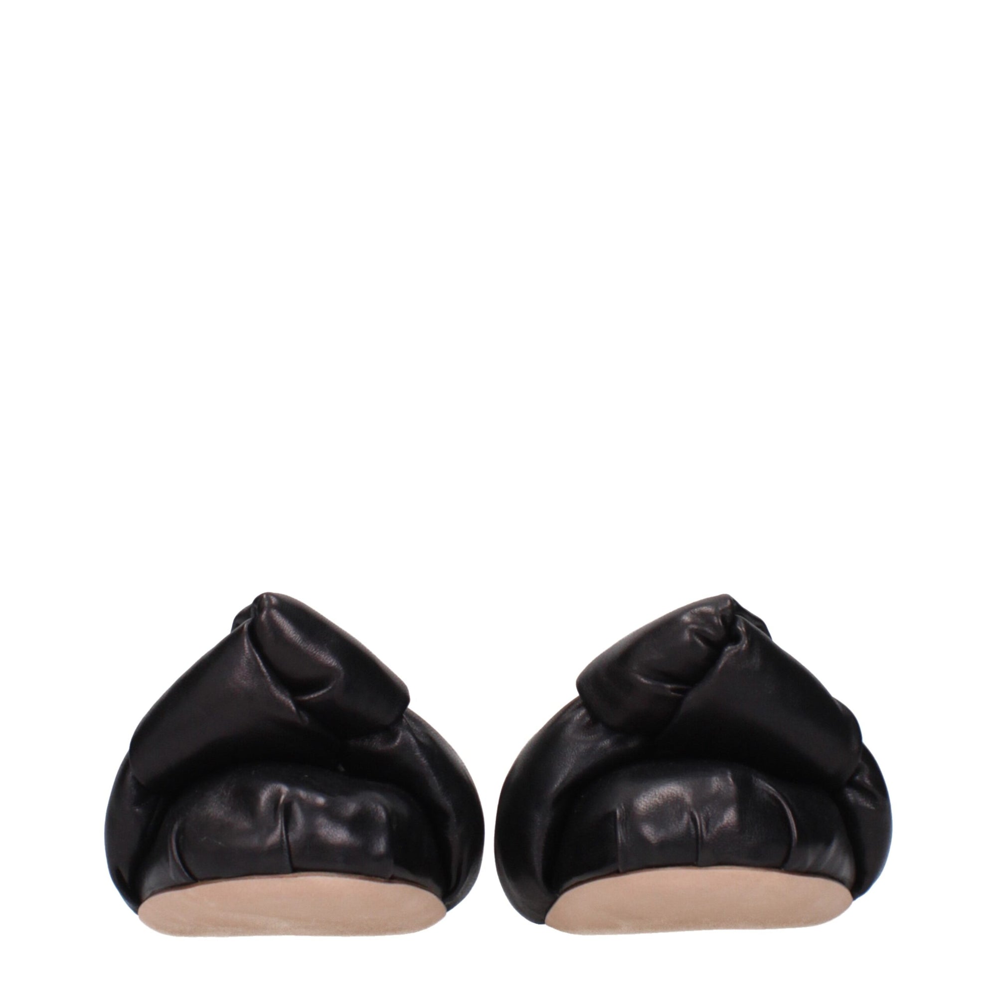 Miu Miu Black Leather Knot Ballet Flats