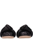 Miu Miu Black Leather Knot Ballet Flats