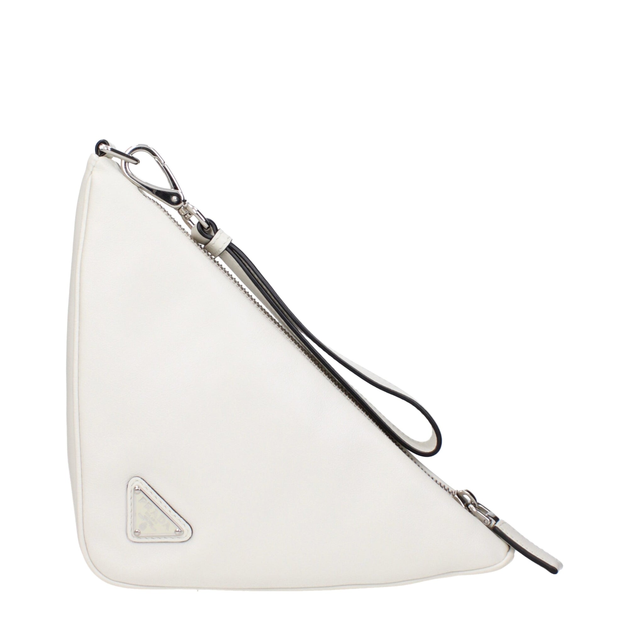 Prada Triangle Clutch Bag - White