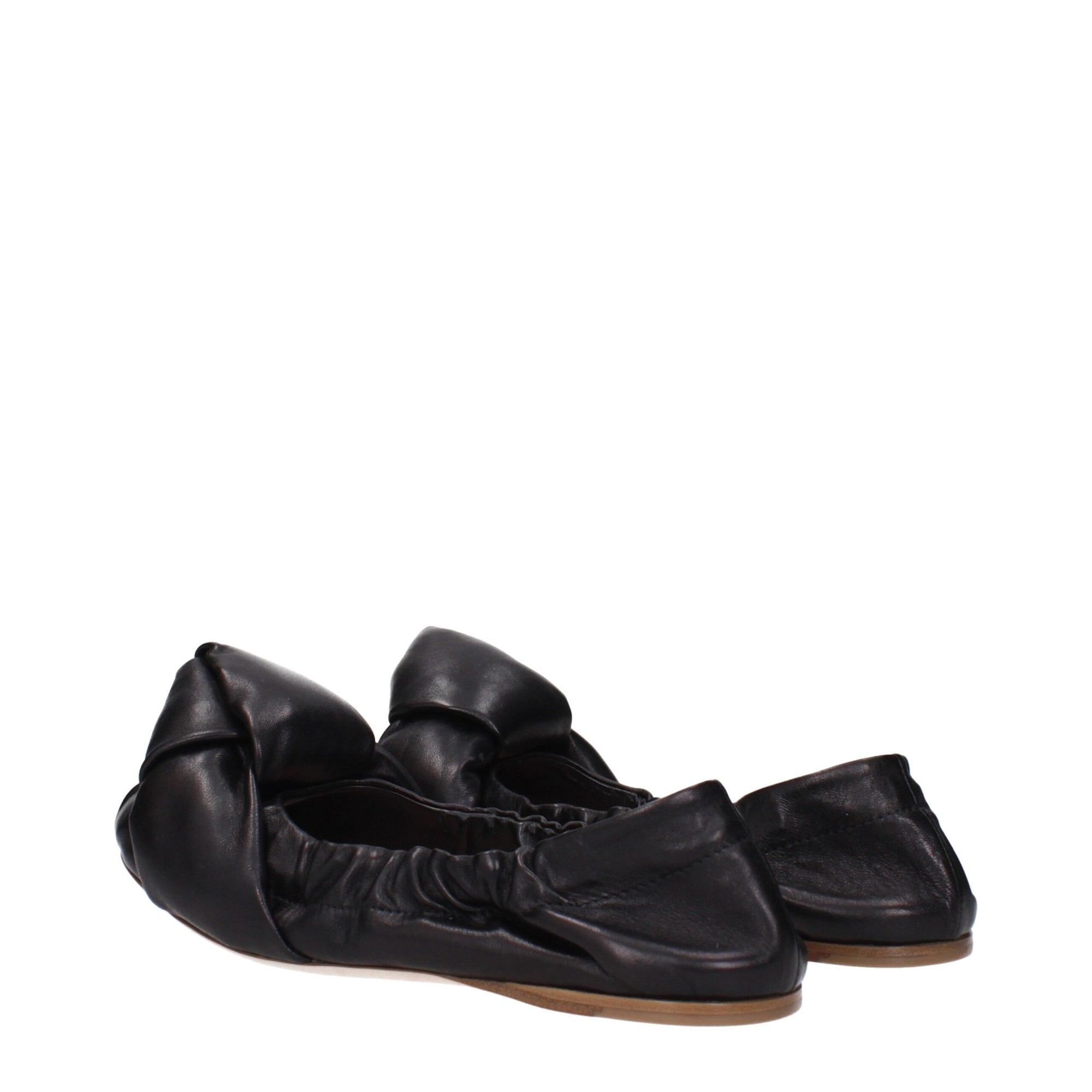 Miu Miu Black Leather Knot Ballet Flats