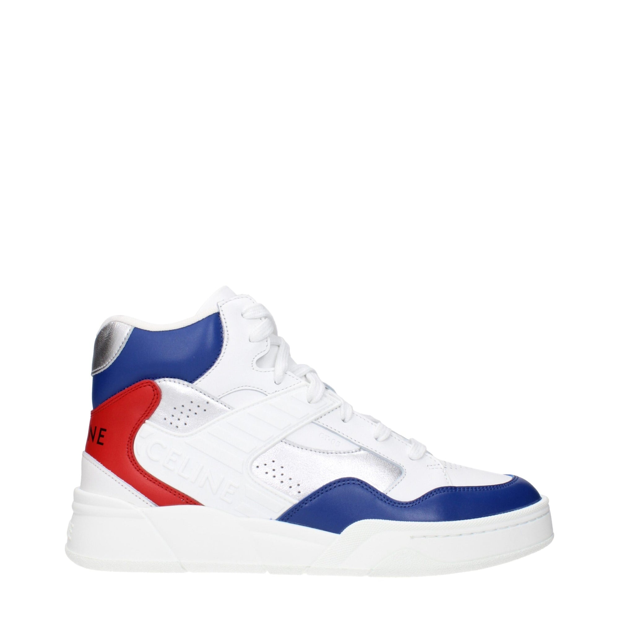 Celine White Leather High Top Sneakers