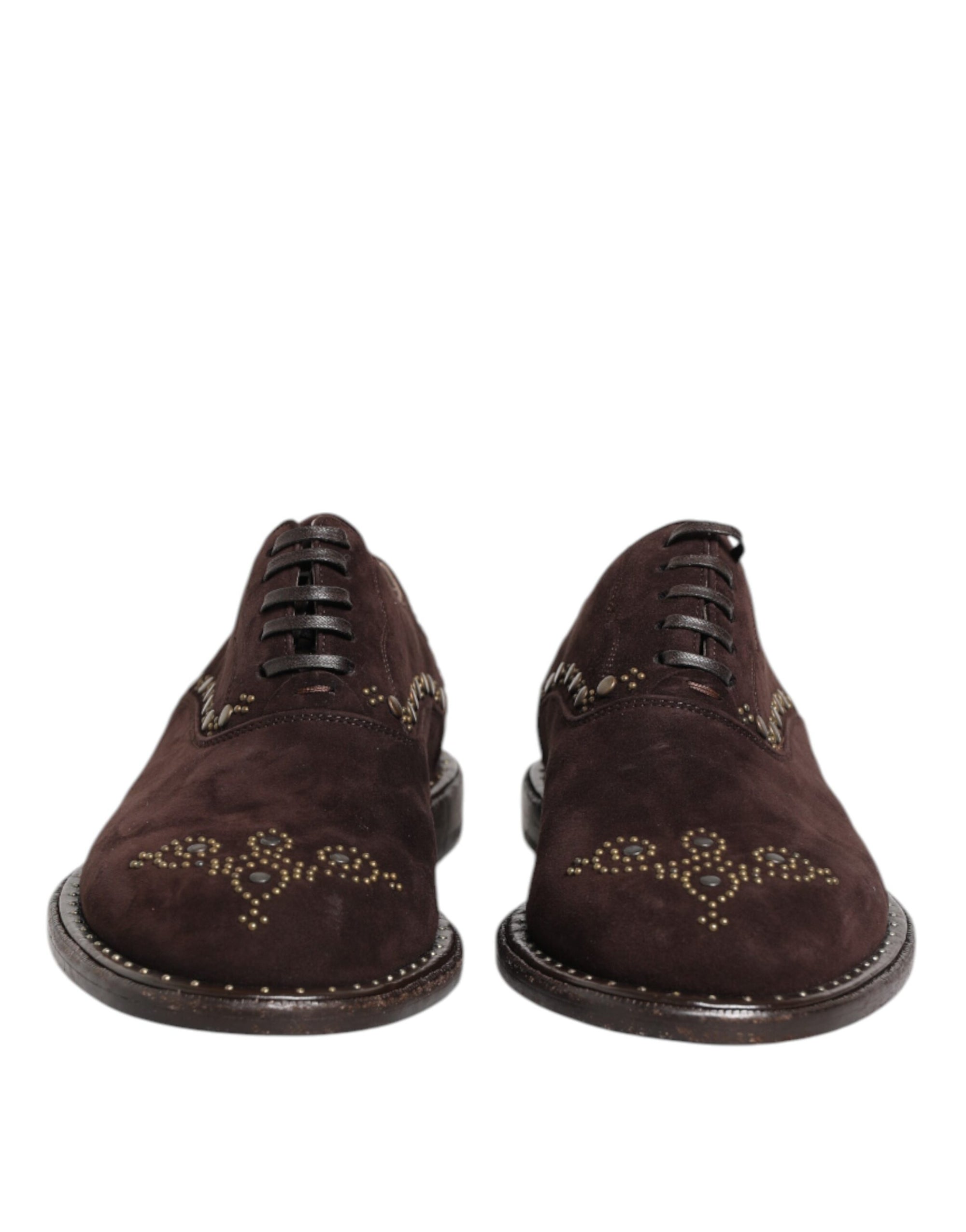 Dolce & Gabbana Brown Suede Leather Lace-Up Oxford Shoes