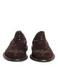 Dolce & Gabbana Brown Suede Leather Lace-Up Oxford Shoes