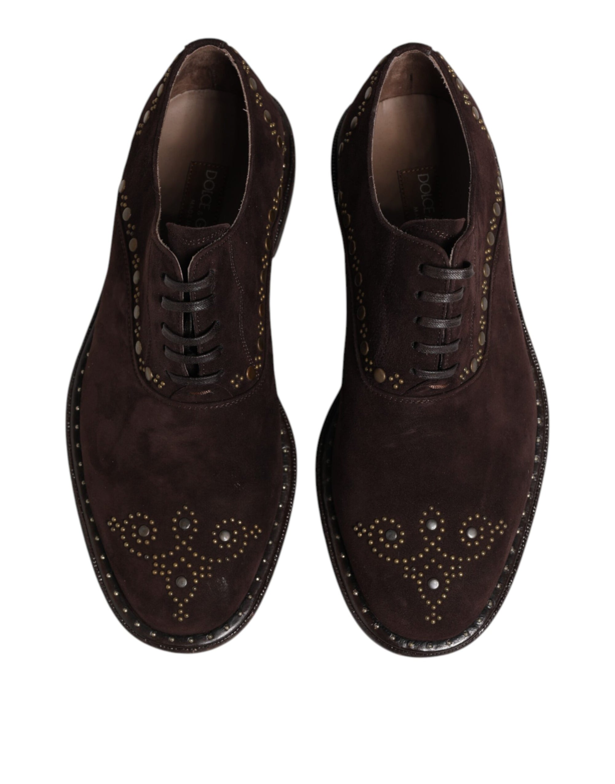 Dolce & Gabbana Brown Suede Leather Lace-Up Oxford Shoes